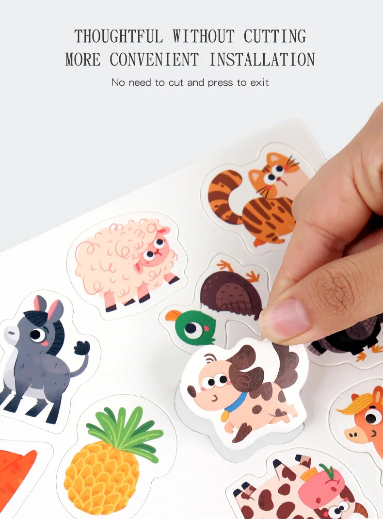 Puzzle Montessori Quiet Book Word Recognition Children's Early Education Enlightenment Stickers Book Toys