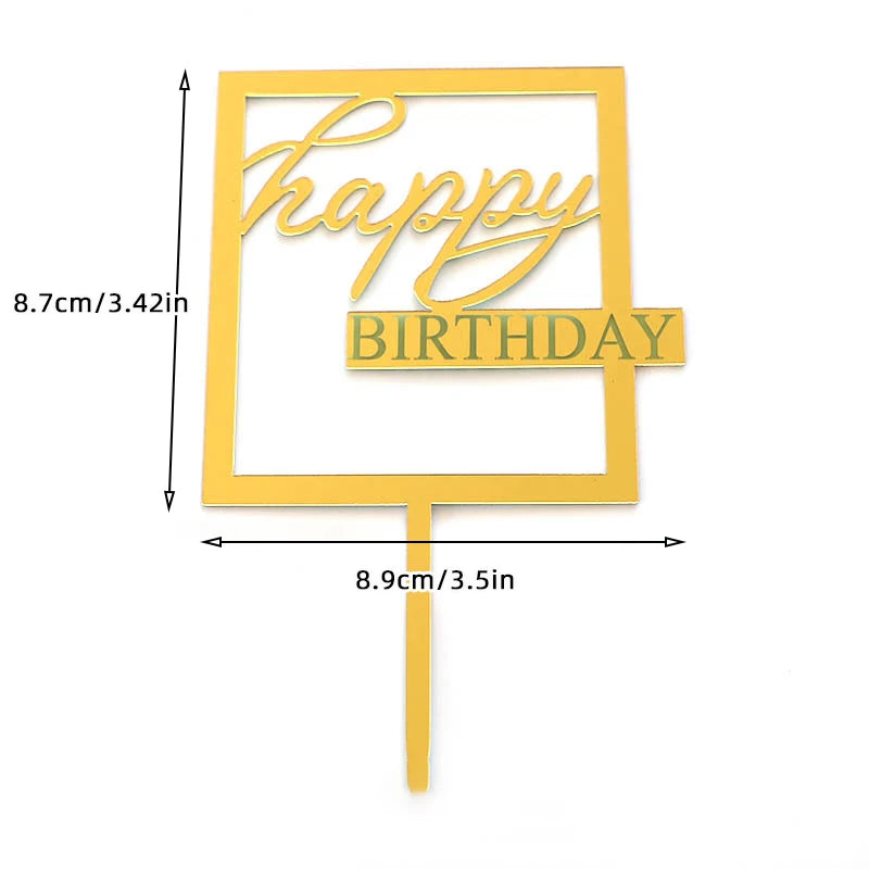1/3/5pcs Acrylic Birthday Queen Gold Cake Topper Happy Birthday Party Sides Cake Decorations Accessories