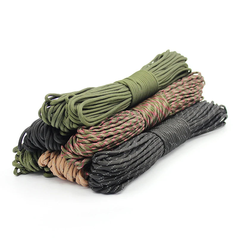 7 Cores 550 Paracord Cord 5 15 30 M Dia.4mm For Outdoor Camping Survival Lanyard Parachute Rope Hiking Tent Accessory