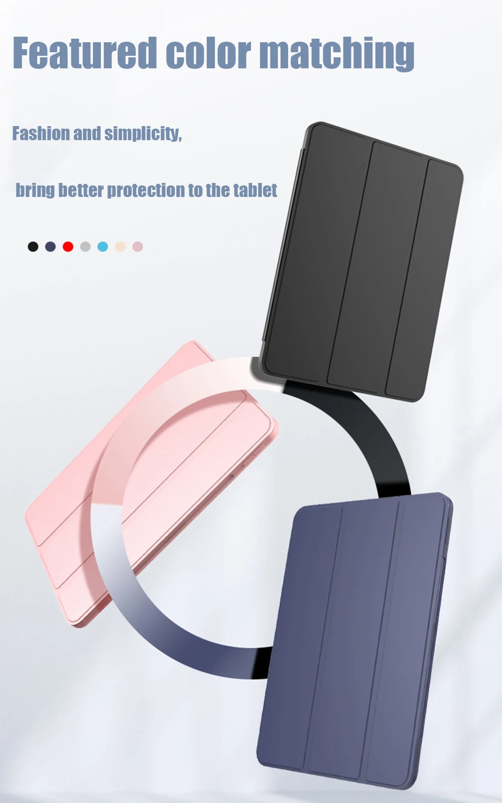 New iPad 10 2022 10th Generation A2696 PU Leather Tablet Folding Smart Cover Funda for Apple iPad 10 9 Inch Protective Case