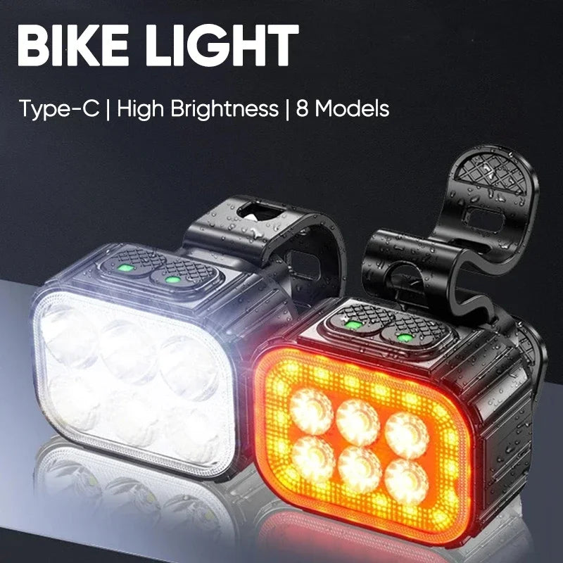 Bicycle Lights High Bright Cycling Lamp Front and Rear USB Rechargeable MTB Bike Headlight Taillight Waterproof Lantern Lighting