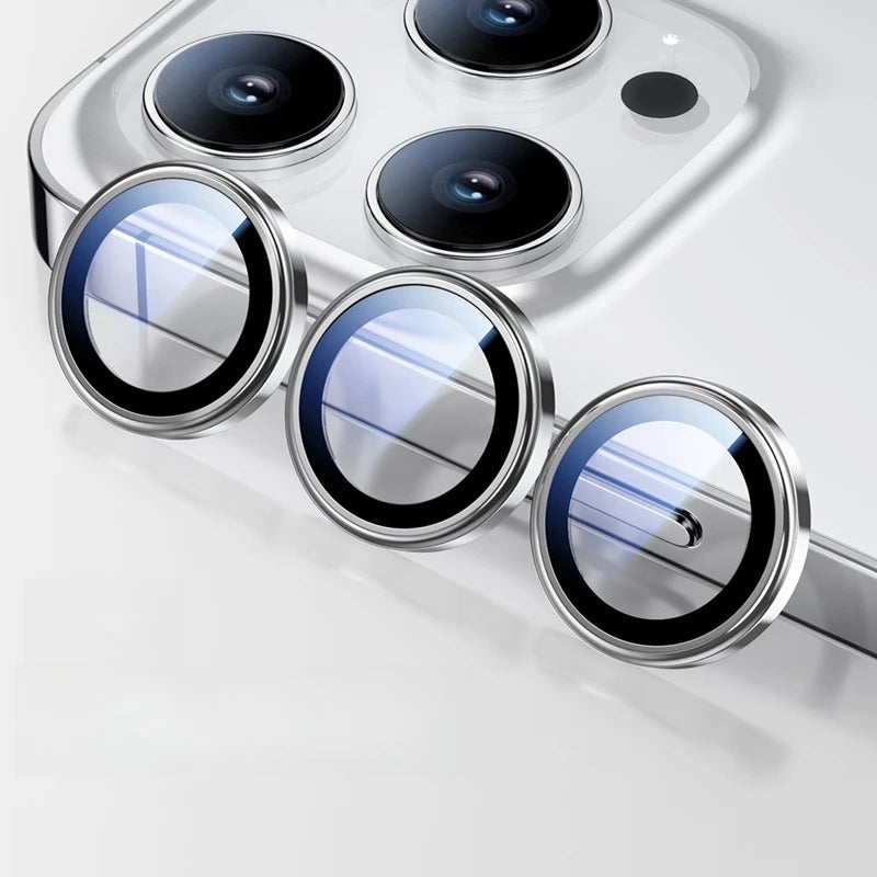 Metal Ring Lens Glass for iPhone 15 16 Pro Max 15pro Alloy Camera Protector Back Lens Film Cap Cover with Positioner