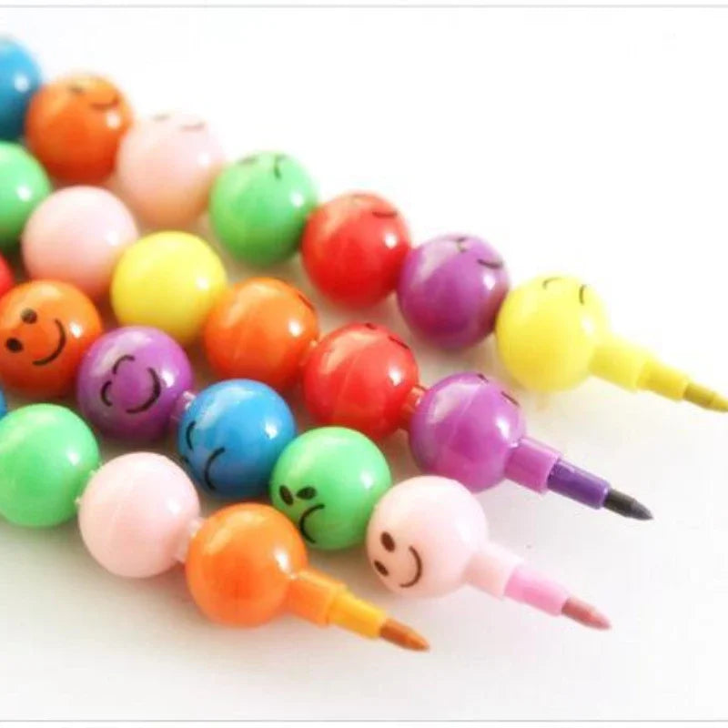 10Pcs Lollipop Building Block Crayon/Pencil Graffiti Pen for Children Birthday Party Favors Student Back To School Gifts
