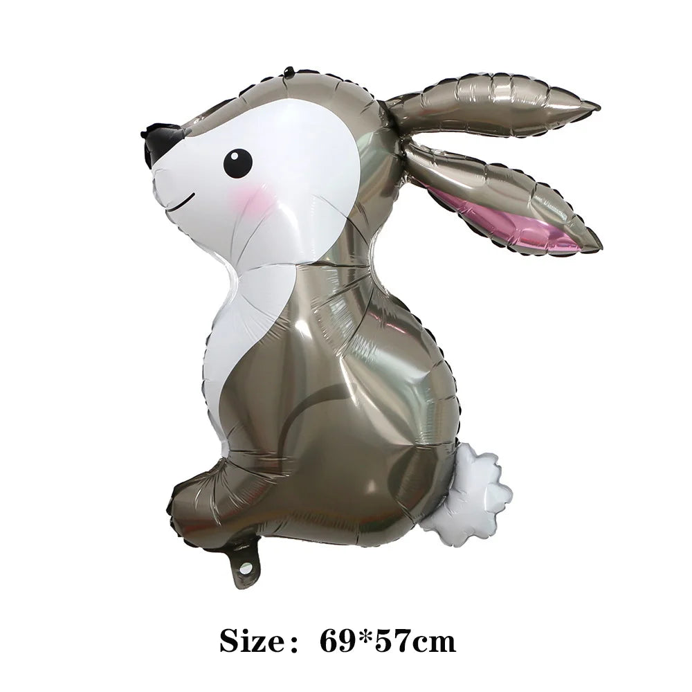 Cartoon Animal Rabbit Deer Foil Balloon Kids Gifts Birthday Party Jungle Animal Theme Decoration Squirrel Fox Bear Helium Globos