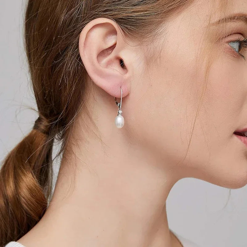 Aesthetic Oval Imitation Pearl Drop Earrings for Women Elegant Charms Wedding Bridal Jewelry Versatile Daily Accessories