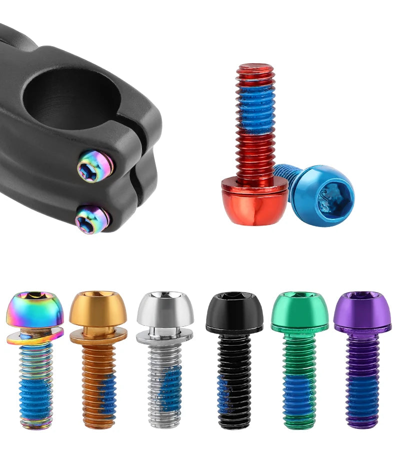 MUQZI 6pcs M6x17mm Disc Brake Caliper Bolts Bike Stem Bolt MTB Crank Arm Screw With Washer Bicycle Parts