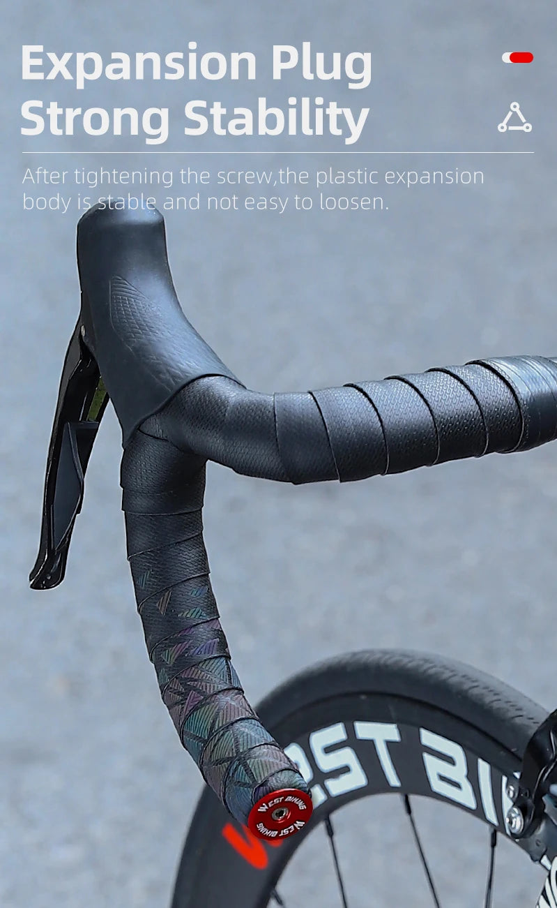 WEST BIKING MTB Road Bike Handlebar End Plugs Aluminum Alloy Handle Bar End Cap BMX Bike Grip Multi-color Cover Bicycle Accessor