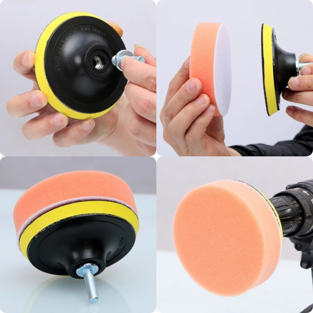 3/4/5 Inch Car Polisher Pads Kit Wool Buffing Waxing Clean Polish Reusable Buffer Drill Wheel Polisher for Auto Remove Scratches