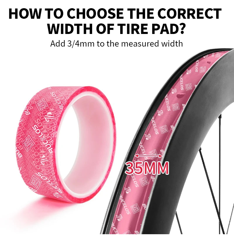 BUCKLOS MTB Bicycle Tubeless Rim Tapes 10M MTB Tire Liner Vacuum Tire Pad 17-35MM Road Bike Rim Tape Strips Cycling Wheel