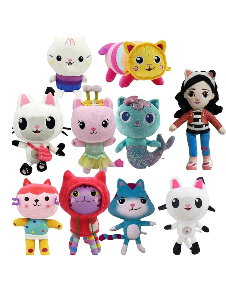 Newest 10 Styles Gabby Dollhouse Plush Toy Mercat Cartoon Stuffed Animals Mermaid Cat Plushie Doll Kids Birthday Christams Gifts