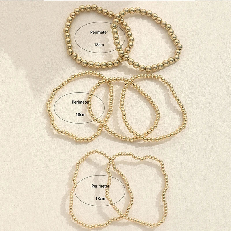 7 Pcs/Set Handmade Beaded Elastic Rope Stacking Bracelets Set For Women Jewelry Accessories