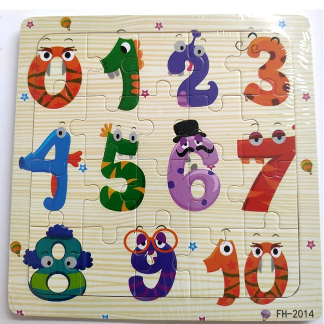 Baby Toys 20Piece Wooden Puzzle Cartoon Animal Vehicle 3D Jigsaw Puzzle Game Montessori Educational Toys For Children Gifts