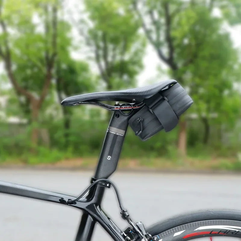 Bicycle Saddle Bag Rain Proof Rear Seat Tube Pannier Reflective Cycling Storage Tail Pouch Rear Dry Pack 0.5L Capacity