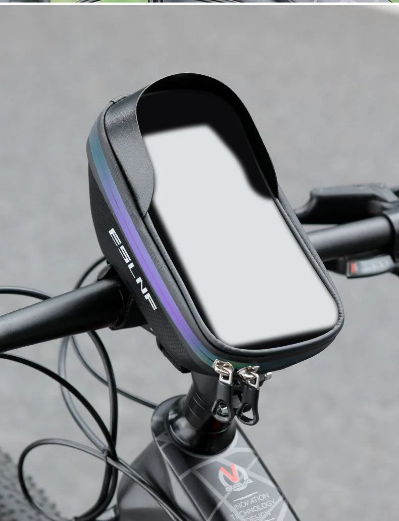 ESLNF Hard Shell Phone Bag Cycling Bag Handlebar Bag Waterproof Large Capacity Touchscreen Compatible Bicycle Accessories