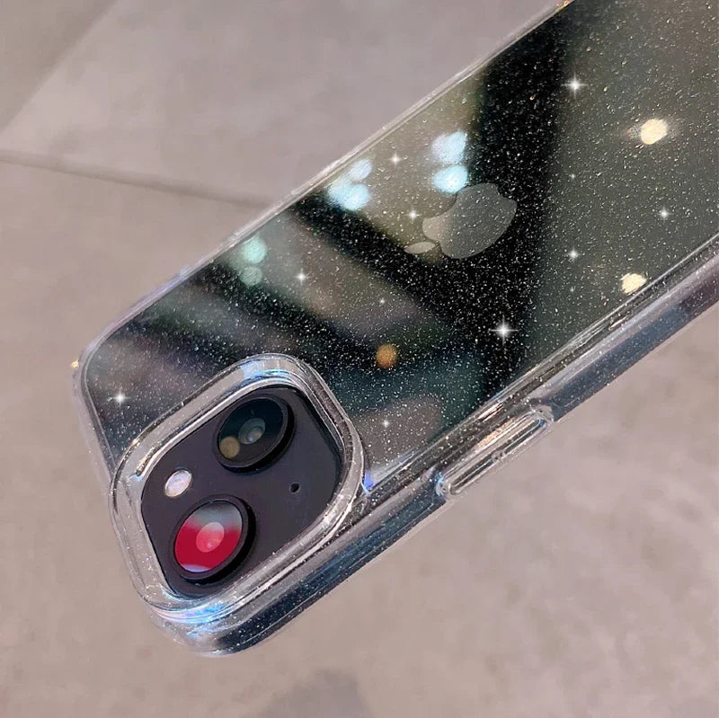 Luxury Glitter Bumper Bling Clear Case for IPhone 15 14 13 12 11 Pro Max Mini X XS Max XR 7 8 Plus 16 Pro Silicone Acrylic Cover