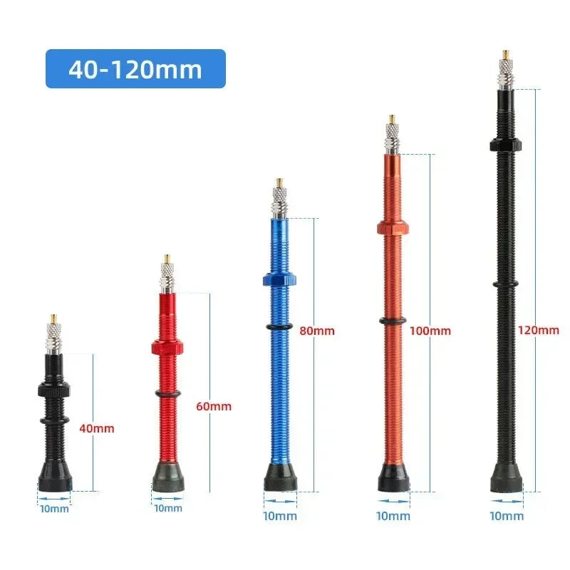 40/60/80mm Tubeless Valves Bike Aluminum Alloy Presta Nipples Removable Core Air Valve for Road MTB Bicycle