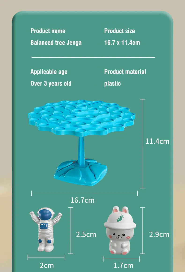 Fun Frog Balance Tree Children Math Toys Balancing Board Game Parent-child Interaction Tabletop Balance Game Toy Gift for Kids