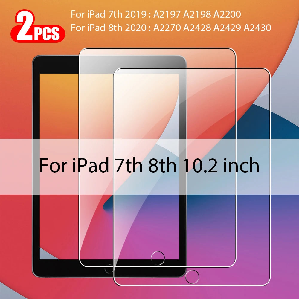 2Pcs Tempered Glass Screen Protector For Ipad Pro 13 11 12.9 M4 Air 5 4 3 2 Mini 6 9 9th 10 10th Generation 10.2 9.7 Accessories