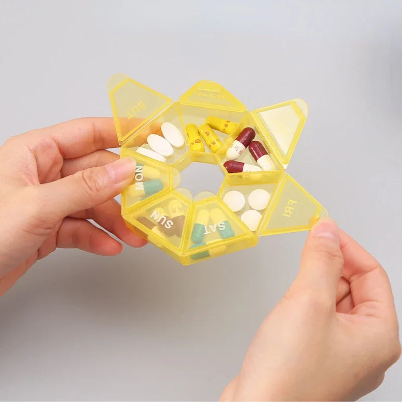 Mini Small Portable Travel Vitamin Pill Box Pills Cases Container Organizer Storage Tablets 7 Days Grids Medicine Fish Oils