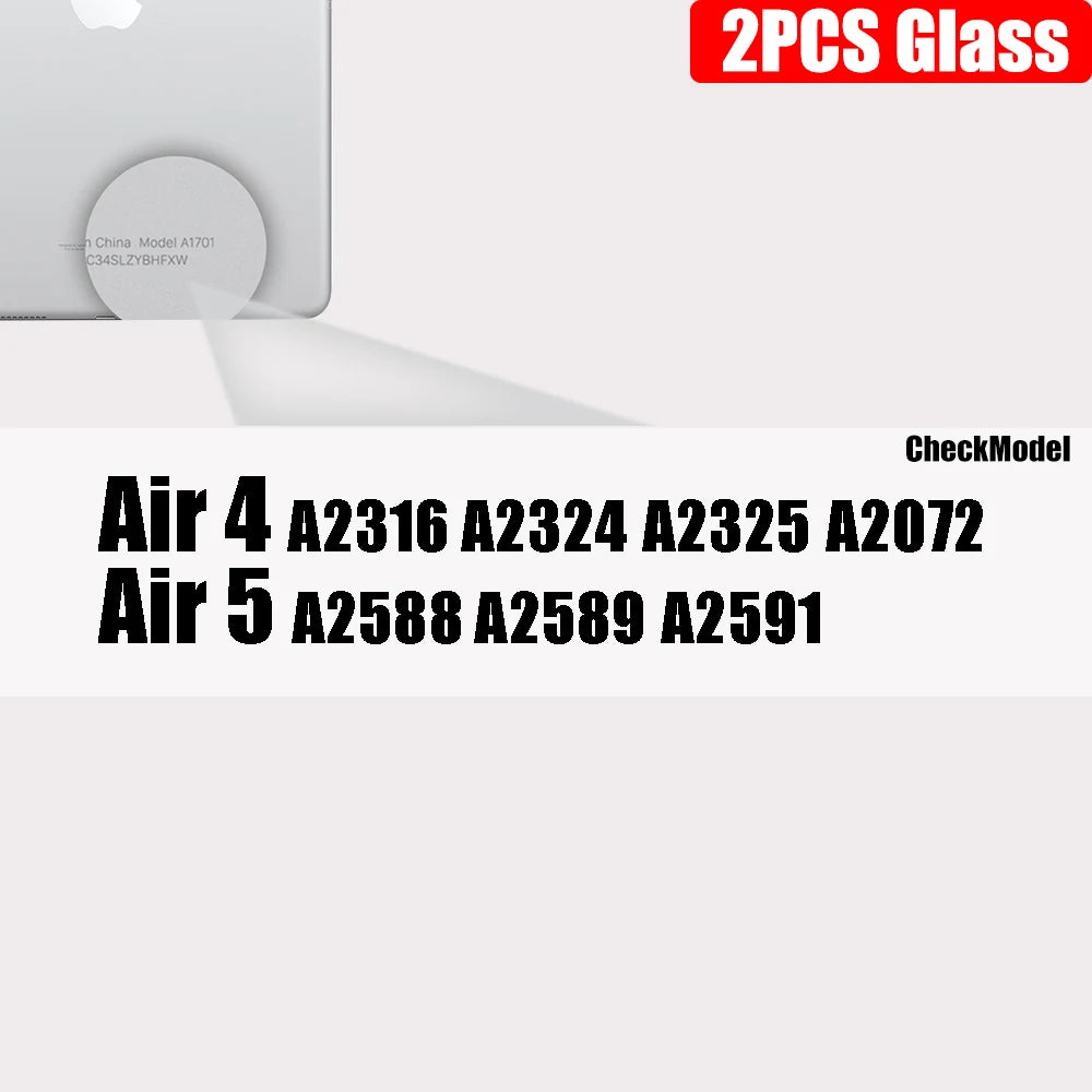 2pcs Clear Tempered Glass For Ipad 9 8 7 6 5 9th Generation 8th 7th 6th Screen Protector For Ipad Pro 11 10.5 9.7 Air 5 4 Mini 6