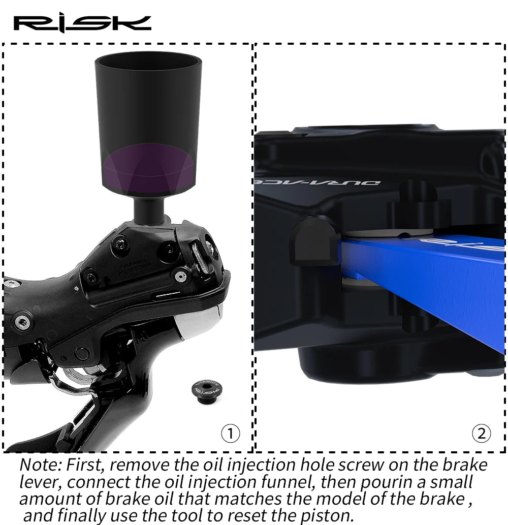 RISK one Pair Bike Hydraulic Disc Brake Piston Press Tool Bicycle Caliper Reset Retracting Maintenance Repair