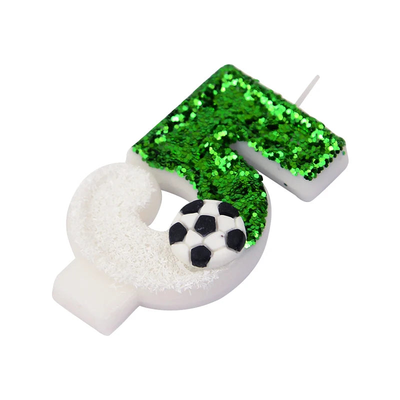 0-9 Number Soccer Cake Candles Kids Sports Theme Football Birthday Party Decoration Favors Cupcake Topper Cake Decor Supplies