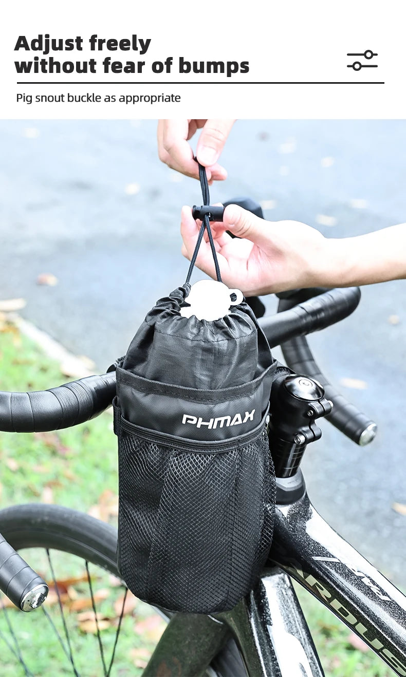 PHMAX Bike Bottle Holder Cycling Water Bottle Carrier Pouch Insulated Kettle MTB Road Bicycle Handlebar Bag Accessories