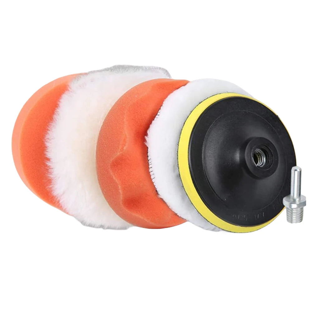 3/4/5 Inch Car Polisher Pads Kit Wool Buffing Waxing Clean Polish Reusable Buffer Drill Wheel Polisher for Auto Remove Scratches