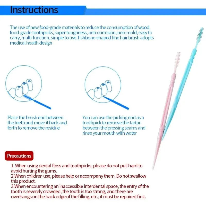 【Hot sales】Disposable double-head floss 200 toothpicks, floss, toothpicks Dental cleaning and care supplies