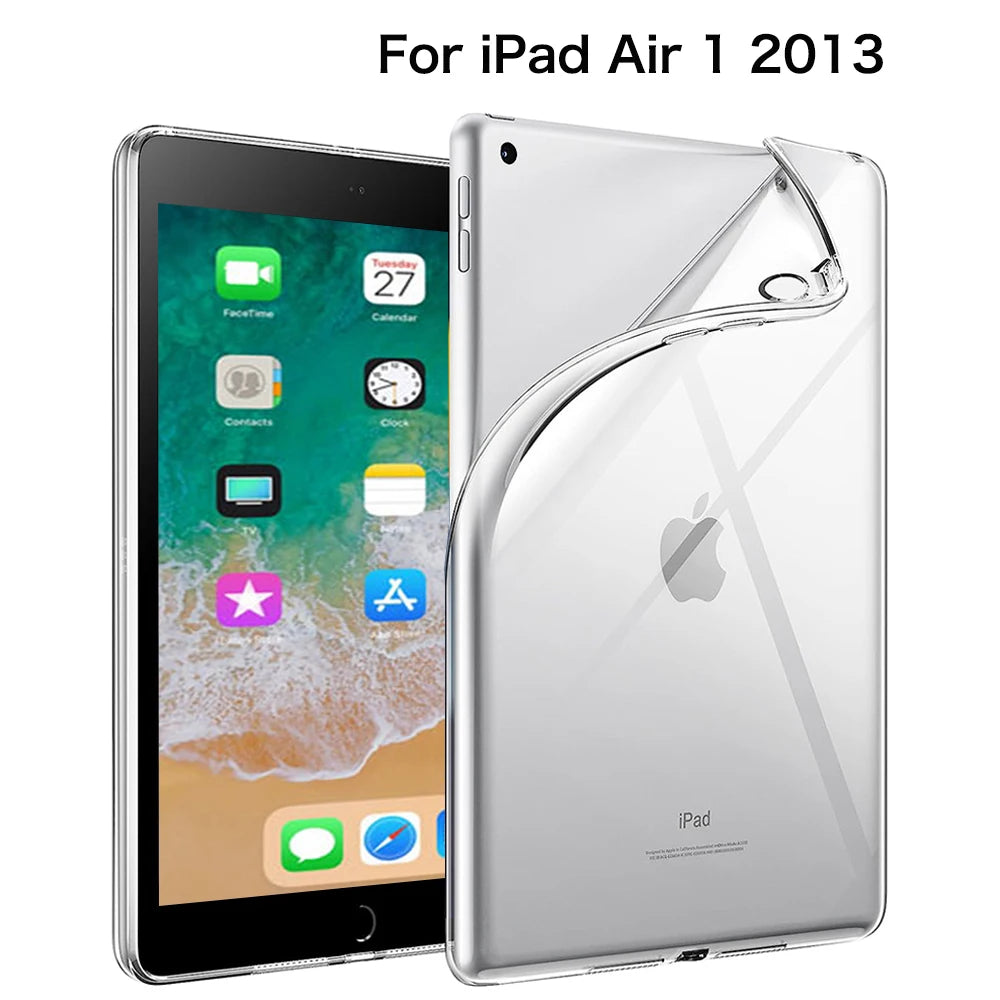 For iPad 10th 10.9 2022 7 8 9th Gen 10.2 Air 5 6 13 Case TPU Silicon Transparent Cover For iPad Pro 9.7 10.5 11 13 Mini 3 4 5 6