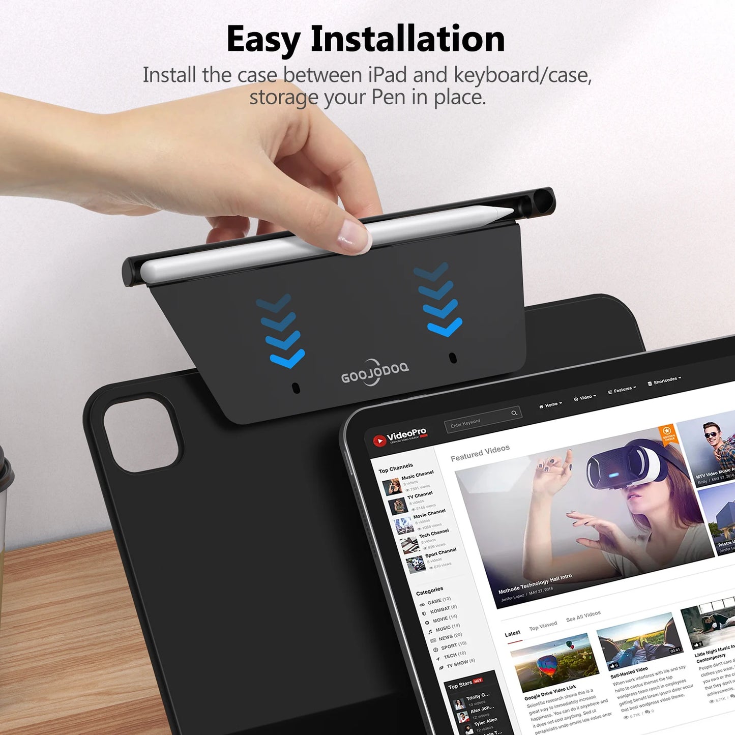 Smart Magic Keyboard Folio Apple Ipad Pro Air GOOJODOQ Magic Keyboard Magnetic Smart Folio for Apple Pencil 1 2 Holder