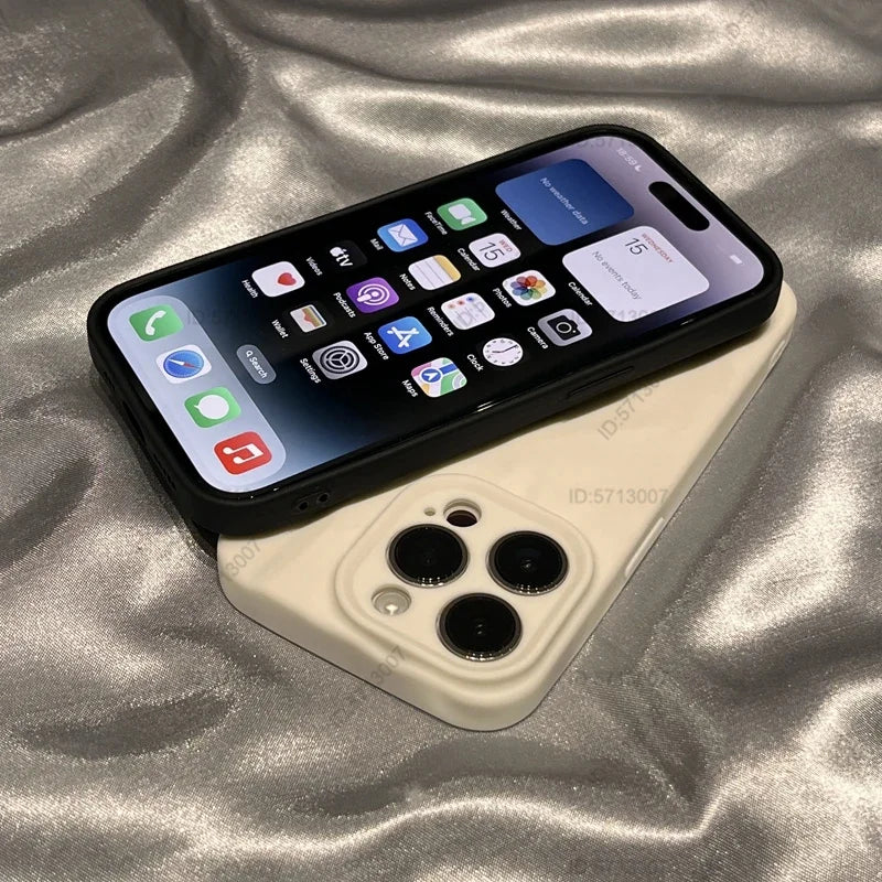 Fashion Silicone Fold Wrinkle Phone Case for iPhone 14 13 12 11 15 Pro Max Soft Cases Shockproof Bumper Cover Phone Accessories