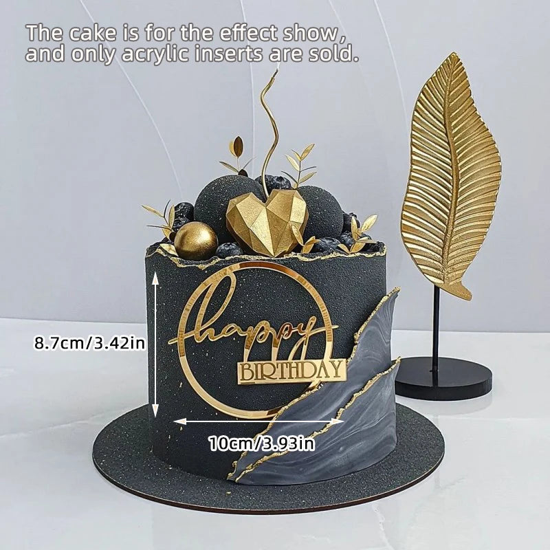 1/3/5pcs Acrylic Birthday Queen Gold Cake Topper Happy Birthday Party Sides Cake Decorations Accessories