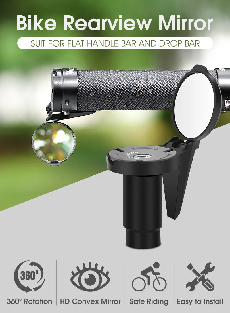 WEST BIKING Universal Cycling Handlebar Rear View Mirrors Adjustable Rotate 16-22mm Bicycle Mirror Rearview For MTB Road Bike