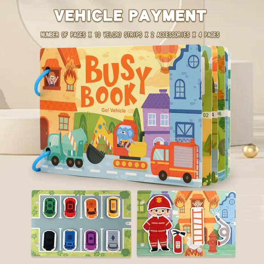 Puzzle Montessori Quiet Book Word Recognition Children's Early Education Enlightenment Stickers Book Toys