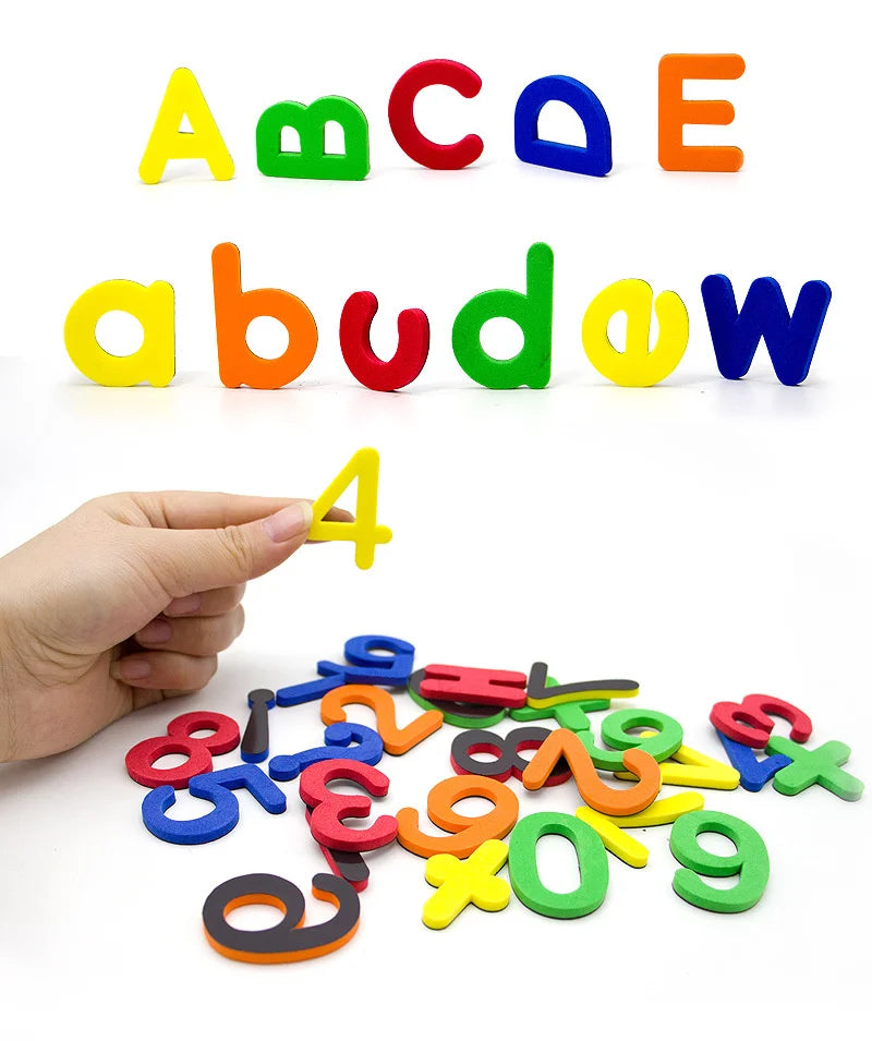 24-76pcs Magnetic Alphabet Letters EVA Foam Refrigerator Stickers Toddlers Kids Learning Spelling Counting Educational Toys Gift