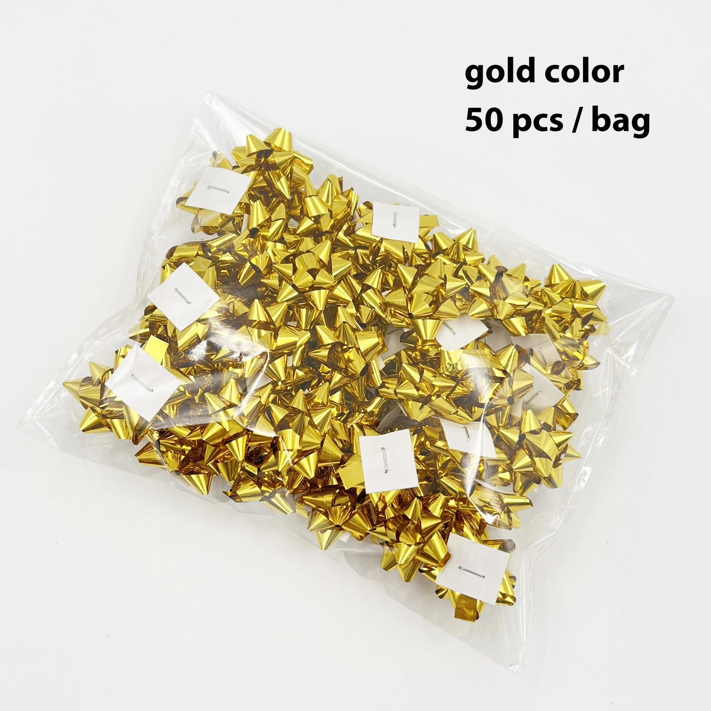 Small Star Bows for Present Wrapping Multi Colors Christmas Ribbon Bows for Parties Birthdays Wedding Holidays (50PCS)