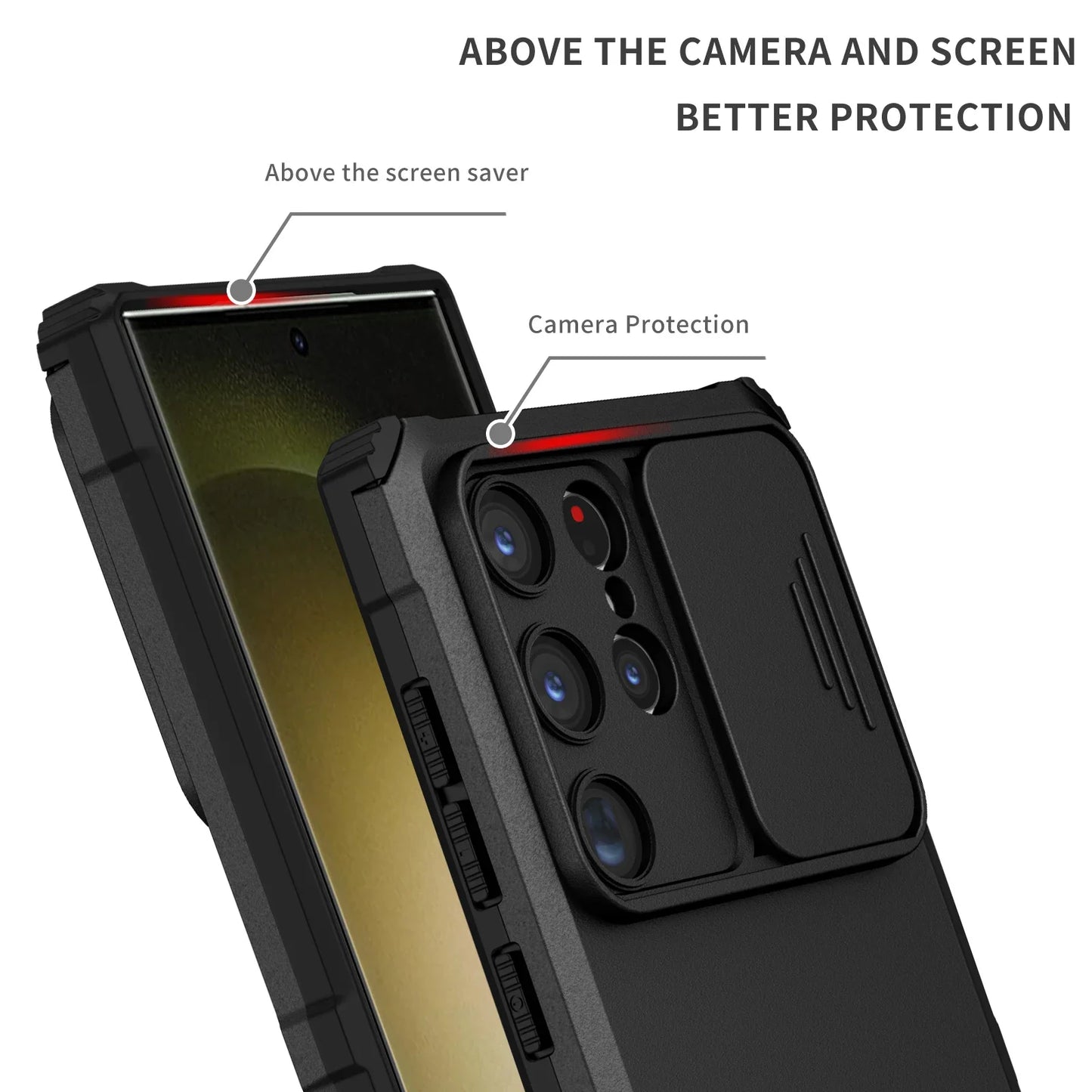 For Samsung S25 Ultra S24 S23 FE S22 S21 A56 A36 A16 A55 A35 A15 A14 A54 A34 Armor Case for Samsung Galaxy S24 Ultra Plus Cases