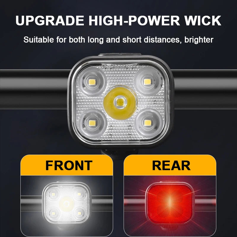 Bicycle Lights High Bright Cycling Lamp Front and Rear USB Rechargeable MTB Bike Headlight Taillight Waterproof Lantern Lighting