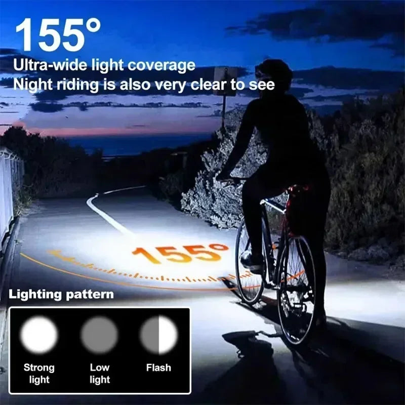 Bicycle Front Light USB Rechargeable with 120dB Horn Highlight Mtb Road Bike Headlight Night Riding Warning Lamp Cycling Light