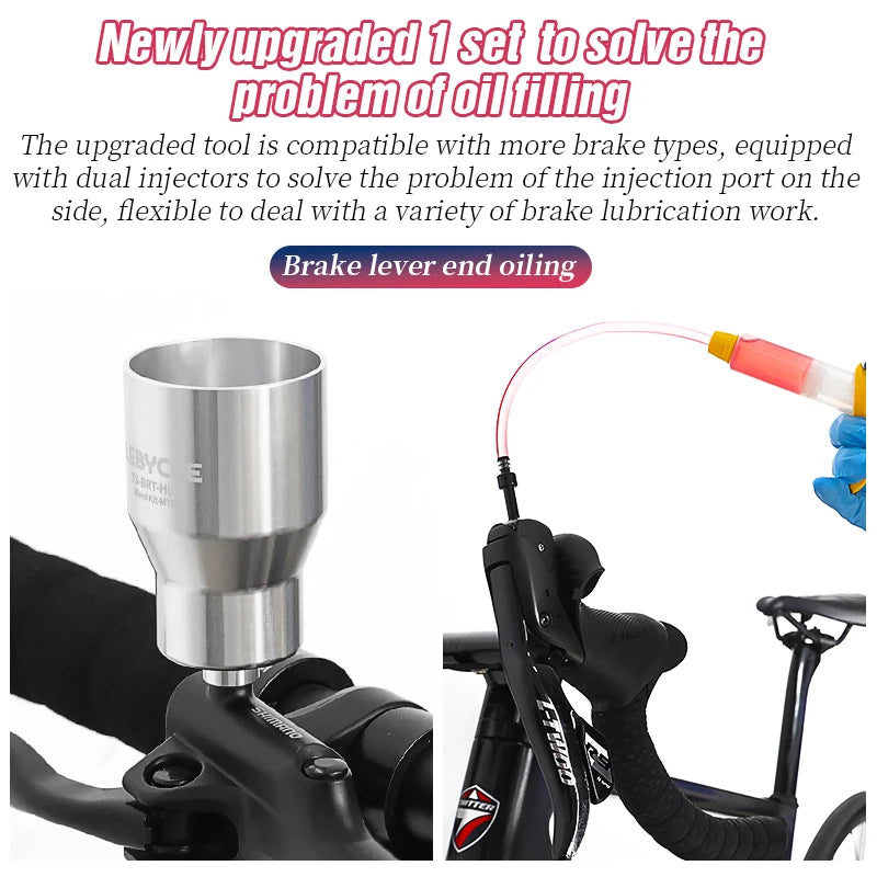Lebycle MTB Road bicycle Alloy Bleeding kit for Shimano Brake Oil bleed Tool System Use Mineral Oil Brake Tools