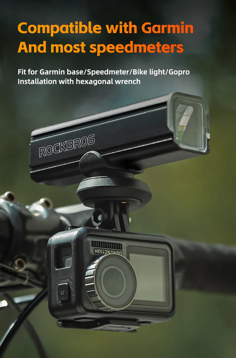 ROCKBROS Light Bracket Mountain Road Bicycle Code Table Holder Nylon Extension Frame Sports Camera Lamp Extension Base Accessory