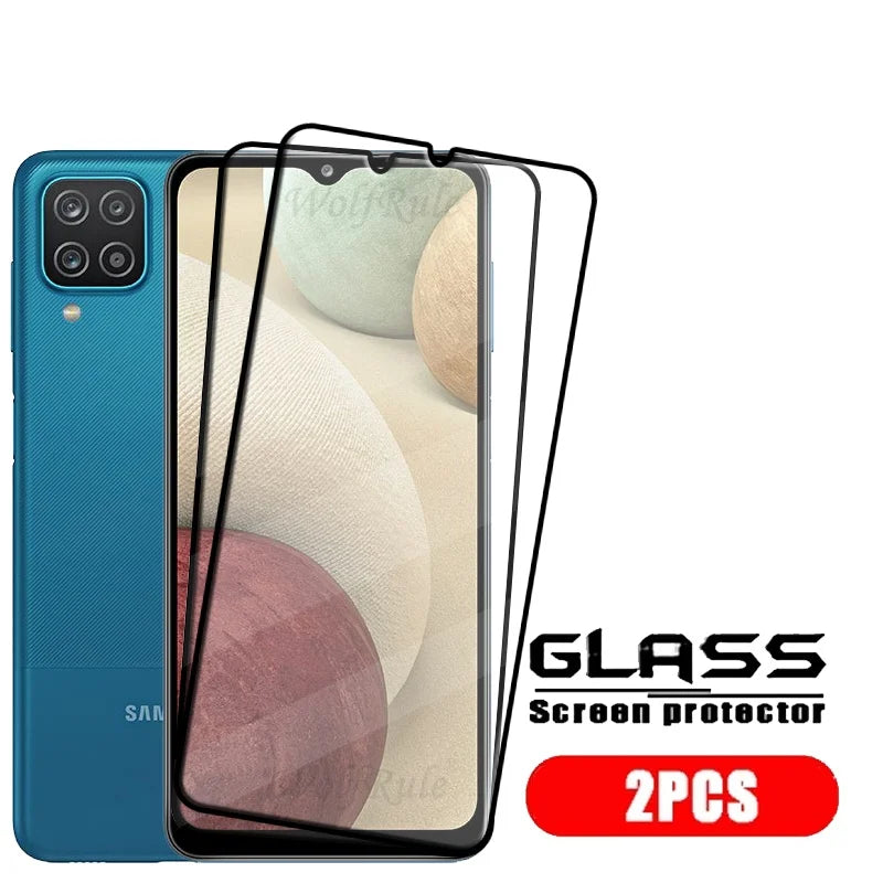 4PCS Full Cover Glass For Samsung A12 Glass Samsung Galaxy A12 Glass Full Glue Cover 9H HD For Screen Protector Samsung A12 A 12