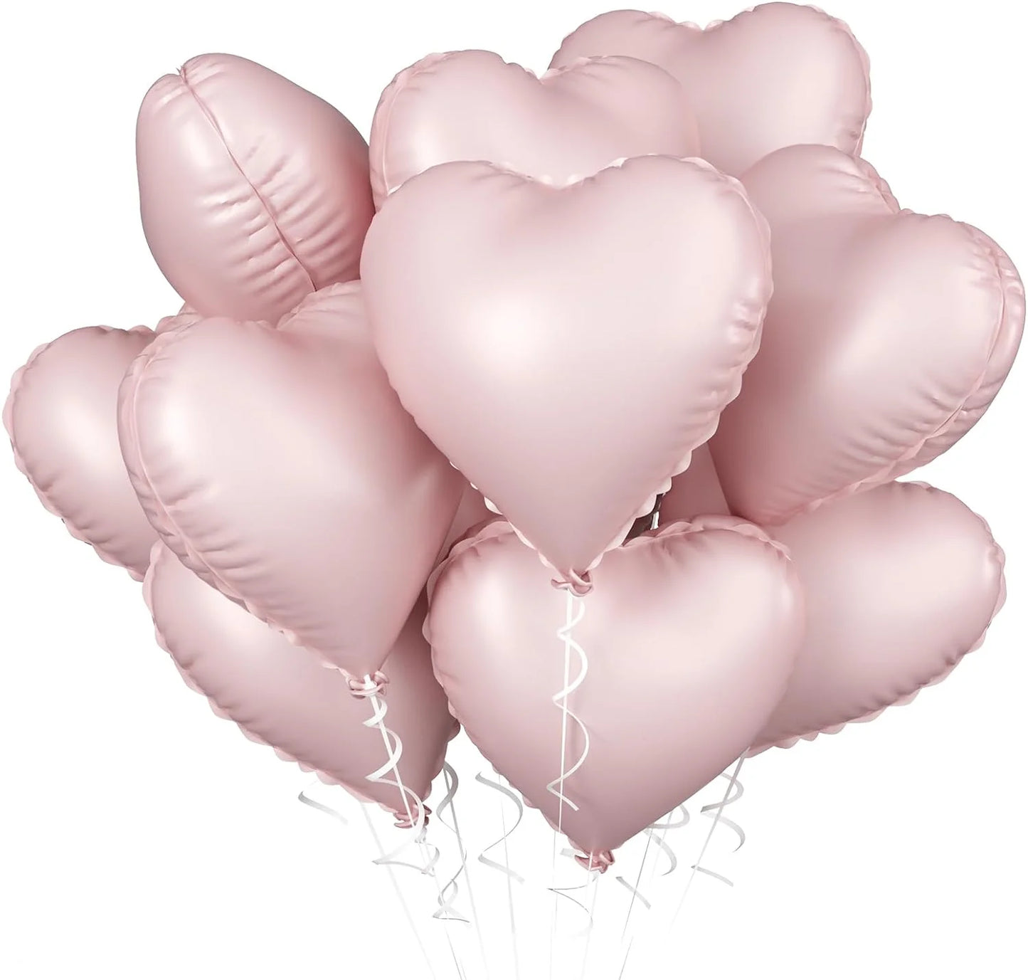 10pcs 18inch Heart Foil Balloons Pink Sage Green Heart Balloon for Birthday Party Valentines Day Wedding Anniversary Decorations