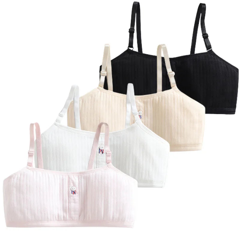 4 Pcs/Lot Teen Girl Sports Bra Kids Top Camisole Young Puberty Small Training Bra For 8-16 Years Girls Training Bra