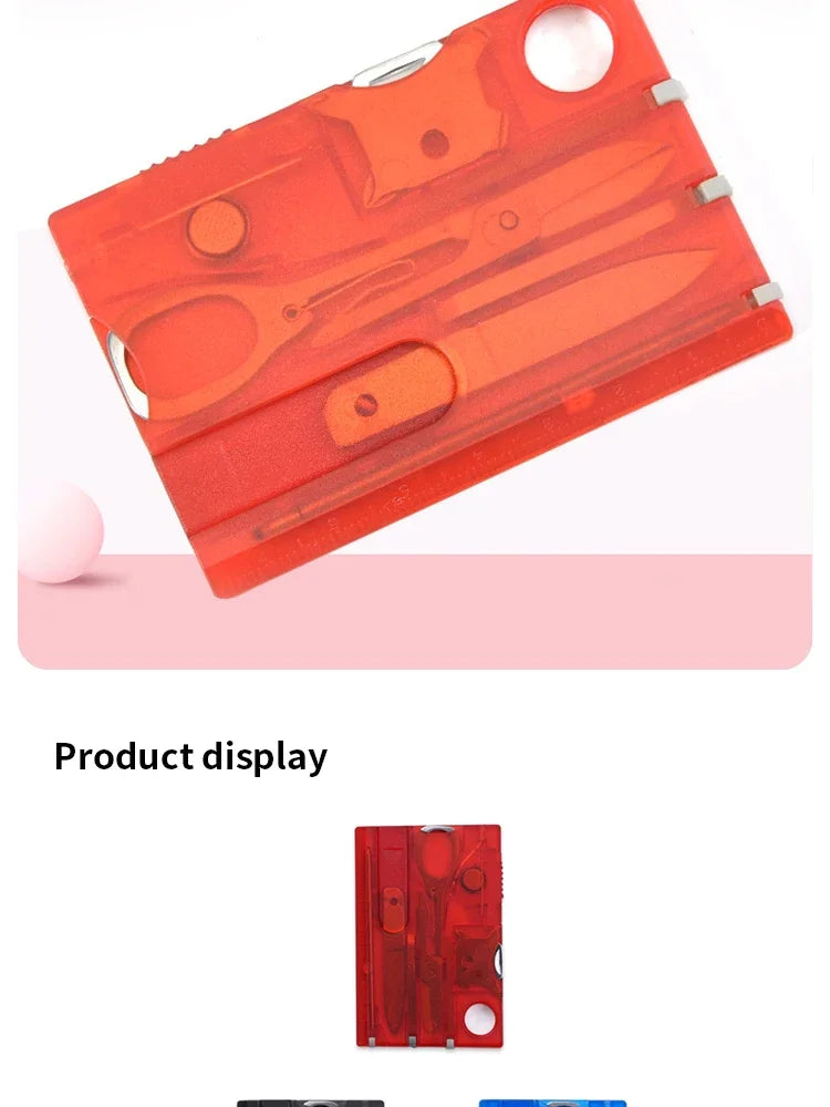 Outdoor Camping Multifunctional Swiss Army Knife Card Combination Multi-purpose Survival Tool Beauty Suit with Lamp Tool Card.