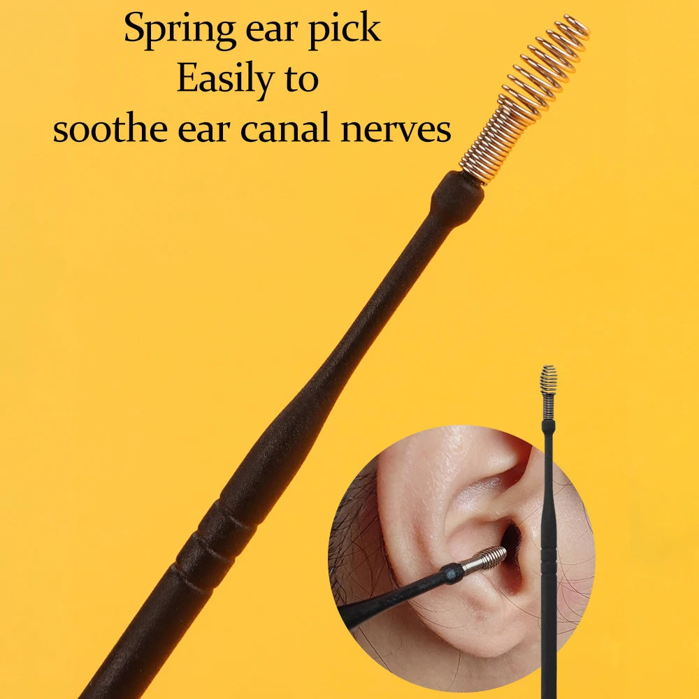 7Pcs ABS+tainless Steel Earpick Ear Cleaner Spoon Ear Care Cleaning Tool Ear Wax Removal Kit Ear Wax Ear Wax Removal Tool