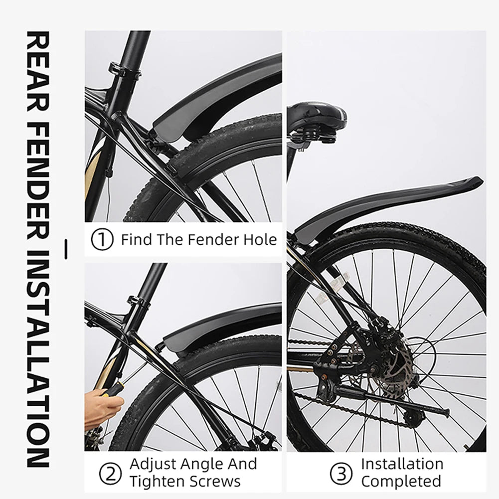 2Pcs Bike Fenders Mudguard Dustproof Cycling Splash Guard Universal Bicycle Mudguard Splash Proof for Mountain Bike