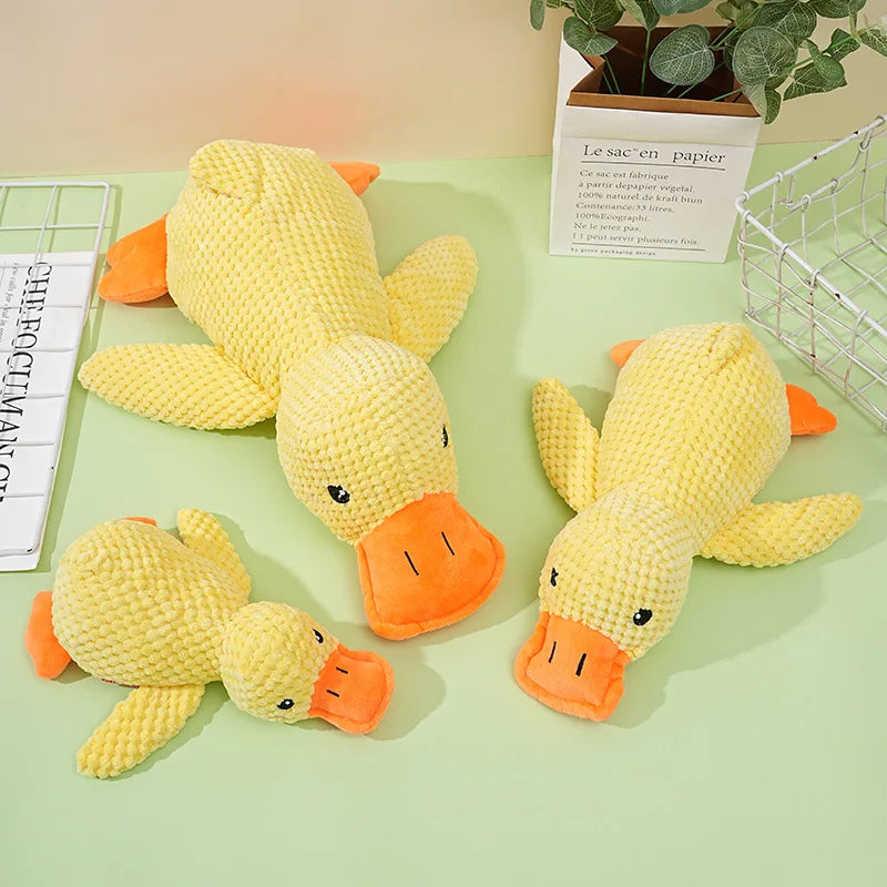 Booteely Dog toy plush companion sleeping duck bite resistant teeth grinding sound relief duck sound toy