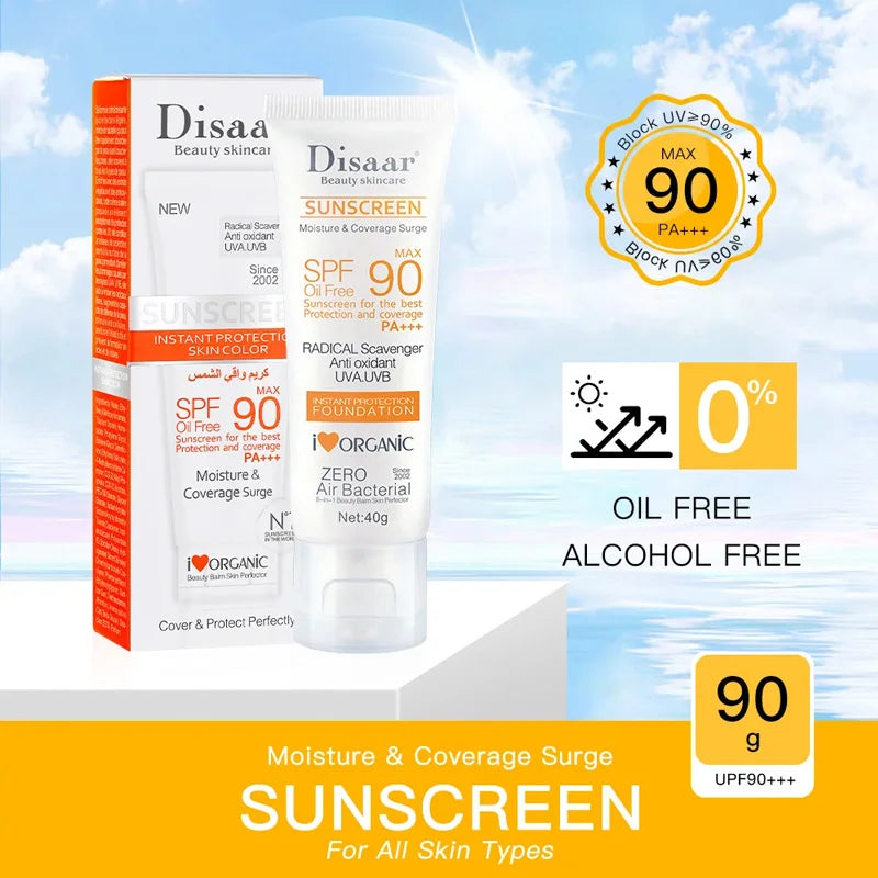 Disaar Facial Sunscreen Cream SPF 90 Body Protector Solar Lotion Original Facial Body Moisturizing UV Protection Sun Sunblock